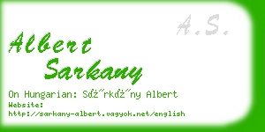 albert sarkany business card